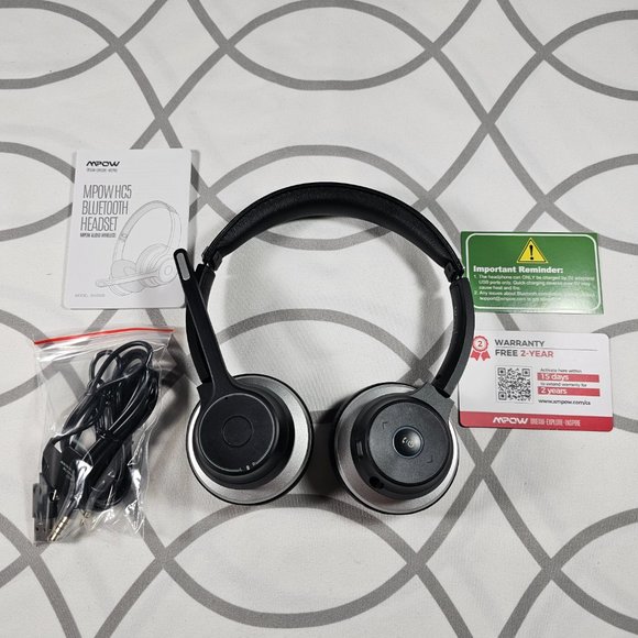 Mpow HC5 Bluetooth 5.0 Headset For Call Center Office Wireless Wired - Picture 5 of 11
